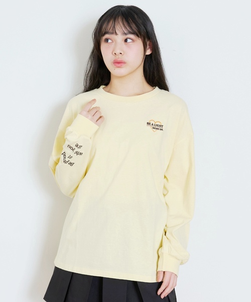 LOVETOXIC（ラブトキシック）の「【GOODPRICE】【綿100%】バックロゴカラー長袖T（Tシャツ/カットソー・キッズ・チャコール/イエロー/ライトグリーン/ピンク/サックスブルー/アイボリー・M:150cm/130cm/L:160cm/S:140cm）」の14枚目の写真