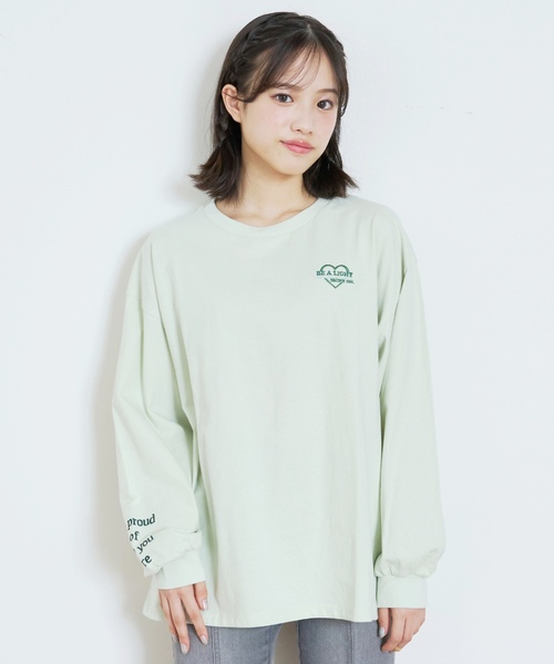 LOVETOXIC（ラブトキシック）の「【GOODPRICE】【綿100%】バックロゴカラー長袖T（Tシャツ/カットソー・キッズ・チャコール/イエロー/ライトグリーン/ピンク/サックスブルー/アイボリー・M:150cm/130cm/L:160cm/S:140cm）」の16枚目の写真