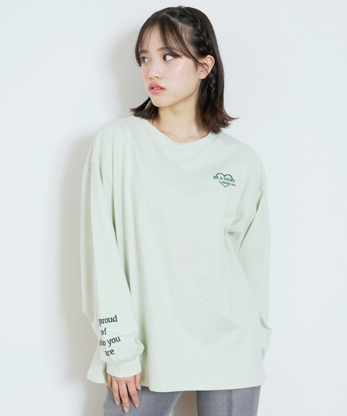LOVETOXIC（ラブトキシック）の「【GOODPRICE】【綿100%】バックロゴカラー長袖T（Tシャツ/カットソー・キッズ・チャコール/イエロー/ライトグリーン/ピンク/サックスブルー/アイボリー・M:150cm/130cm/L:160cm/S:140cm）」の17枚目の写真