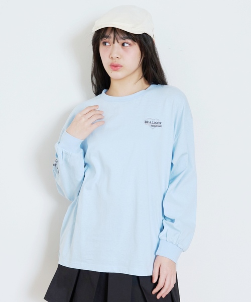 LOVETOXIC（ラブトキシック）の「【GOODPRICE】【綿100%】バックロゴカラー長袖T（Tシャツ/カットソー・キッズ・チャコール/イエロー/ライトグリーン/ピンク/サックスブルー/アイボリー・M:150cm/130cm/L:160cm/S:140cm）」の19枚目の写真