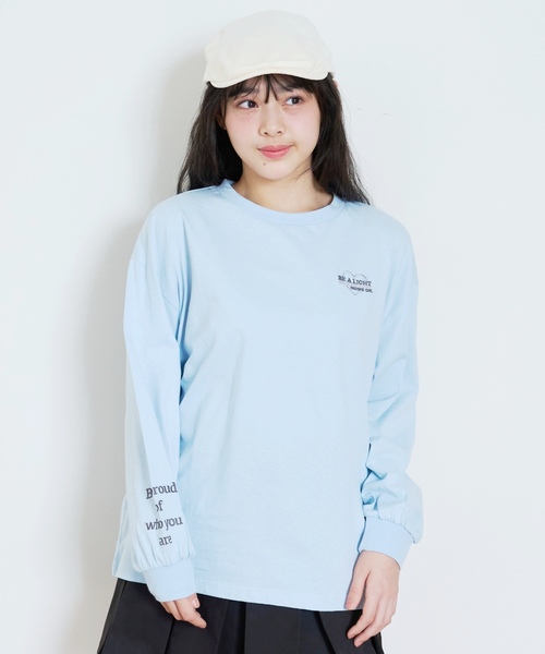 LOVETOXIC（ラブトキシック）の「【GOODPRICE】【綿100%】バックロゴカラー長袖T（Tシャツ/カットソー・キッズ・チャコール/イエロー/ライトグリーン/ピンク/サックスブルー/アイボリー・M:150cm/130cm/L:160cm/S:140cm）」の20枚目の写真