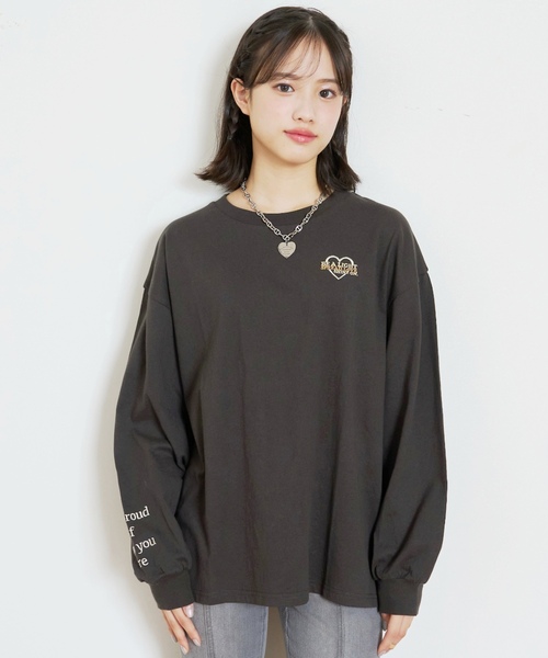 LOVETOXIC（ラブトキシック）の「【GOODPRICE】【綿100%】バックロゴカラー長袖T（Tシャツ/カットソー・キッズ・チャコール/イエロー/ライトグリーン/ピンク/サックスブルー/アイボリー・M:150cm/130cm/L:160cm/S:140cm）」の22枚目の写真