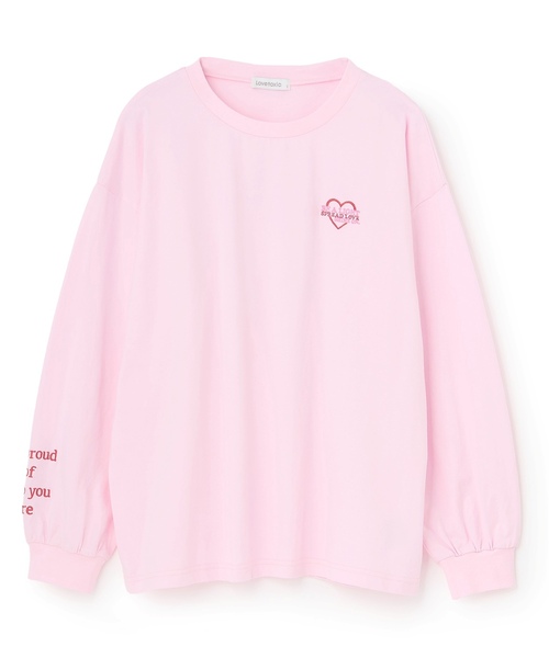 LOVETOXIC（ラブトキシック）の「【GOODPRICE】【綿100%】バックロゴカラー長袖T（Tシャツ/カットソー・キッズ・チャコール/イエロー/ライトグリーン/ピンク/サックスブルー/アイボリー・M:150cm/130cm/L:160cm/S:140cm）」の16枚目の写真