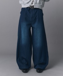 Confirm（コンファーム）の「Technical 3D Pattern Vintage Washed Denim Pants   テクニカル3Dパターン ヴィンテージウォッシュド ワイドデニムパンツ メンズ レディース ユニセックス（デニムパンツ）」