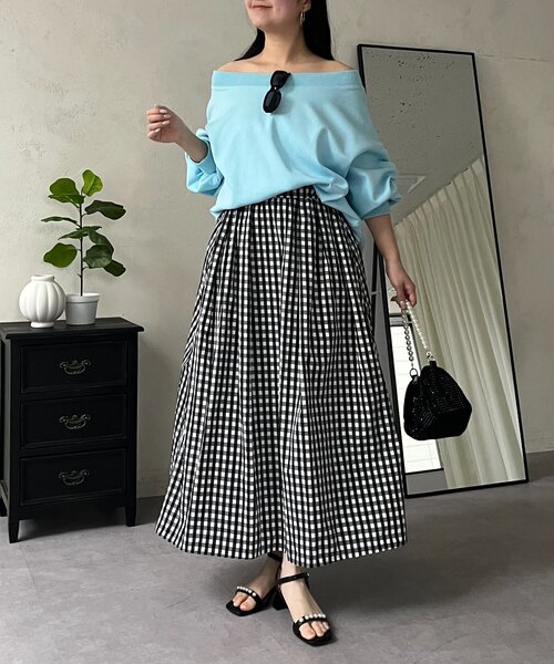 prose verse（プロズヴェール）の「【ドット/ギンガム】ボリュームタフタフレアスカート（スカート・レディース・ホワイト系その他/ブラック系その他/ブラック系その他2・MEDIUM）」の8枚目の写真