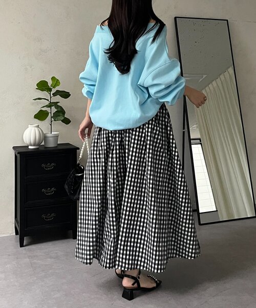 prose verse（プロズヴェール）の「【ドット/ギンガム】ボリュームタフタフレアスカート（スカート・レディース・ホワイト系その他/ブラック系その他/ブラック系その他2・MEDIUM）」の11枚目の写真