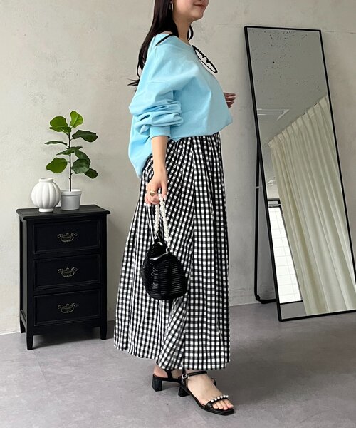 prose verse（プロズヴェール）の「【ドット/ギンガム】ボリュームタフタフレアスカート（スカート・レディース・ホワイト系その他/ブラック系その他/ブラック系その他2・MEDIUM）」の12枚目の写真