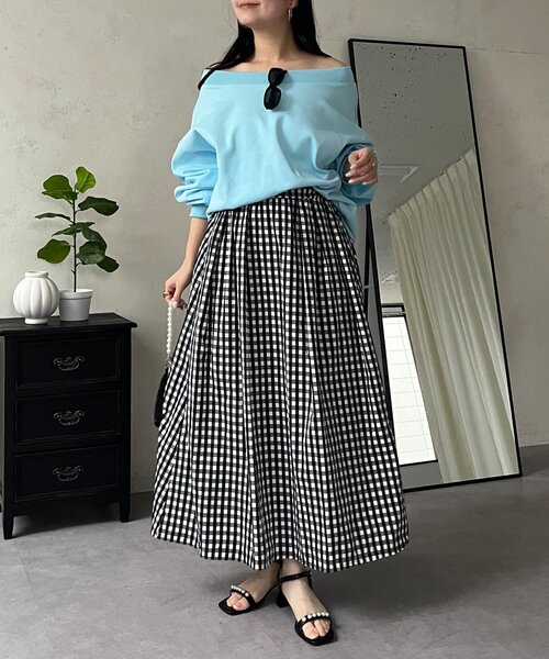 prose verse（プロズヴェール）の「【ドット/ギンガム】ボリュームタフタフレアスカート（スカート・レディース・ホワイト系その他/ブラック系その他/ブラック系その他2・MEDIUM）」の13枚目の写真