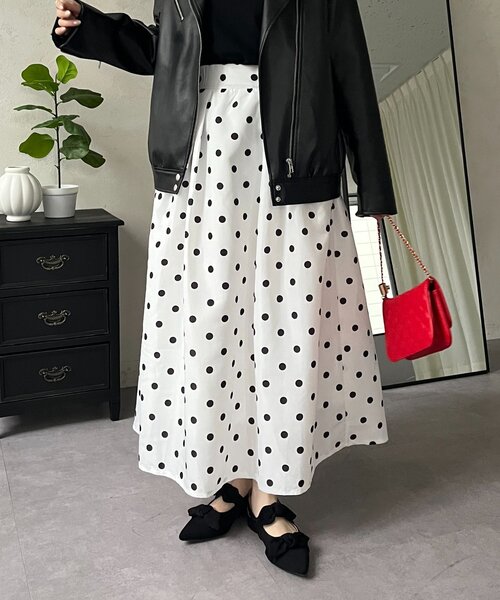 prose verse（プロズヴェール）の「【ドット/ギンガム】ボリュームタフタフレアスカート（スカート・レディース・ホワイト系その他/ブラック系その他/ブラック系その他2・MEDIUM）」の17枚目の写真