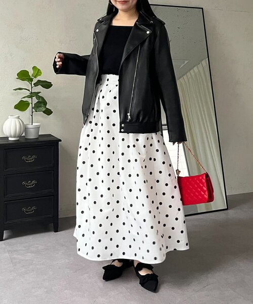 prose verse（プロズヴェール）の「【ドット/ギンガム】ボリュームタフタフレアスカート（スカート・レディース・ホワイト系その他/ブラック系その他/ブラック系その他2・MEDIUM）」の21枚目の写真