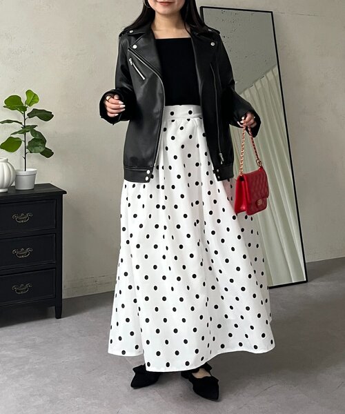 prose verse（プロズヴェール）の「【ドット/ギンガム】ボリュームタフタフレアスカート（スカート・レディース・ホワイト系その他/ブラック系その他/ブラック系その他2・MEDIUM）」の22枚目の写真