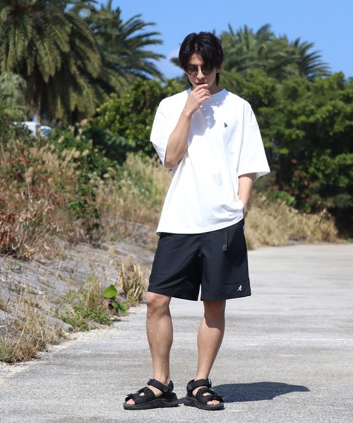 KANGOL（カンゴール）の「【KANGOL/カンゴール】別注 水陸両用 ウェビングベルト付き 撥水 ショートパンツ（その他パンツ・メンズ・ブラック/グレー/グリーン系その他/ベージュ/グレー系その他/オリーブ/ネイビー/パープル・L/M/XL）」の14枚目の写真