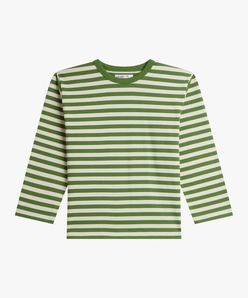 セール】細ボーダー コットン 七分袖 Tシャツ 