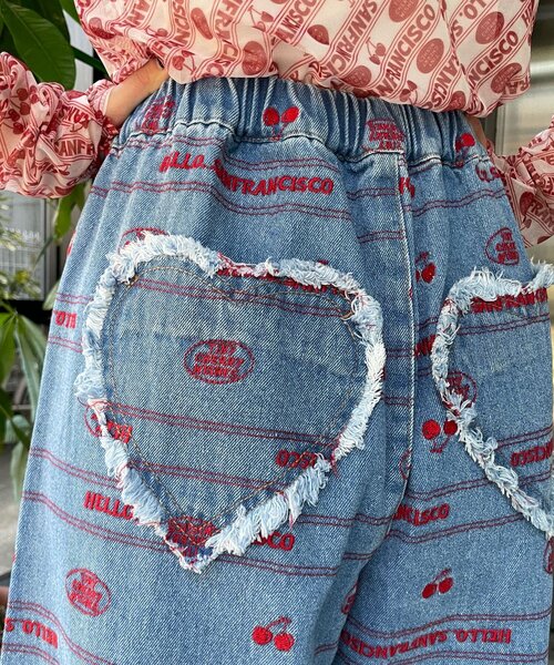 HELLO.SANFRANCISCO(ハローサンフランシスコ)の「【HELLO.SANFRANCISCO/ハローサンフランシスコ】裾フリル総柄刺繍イージーワイドデニム(デニムパンツ・レディース・サックスブルー/ブルー・MEDIUM/SMALL)」の21枚目の写真