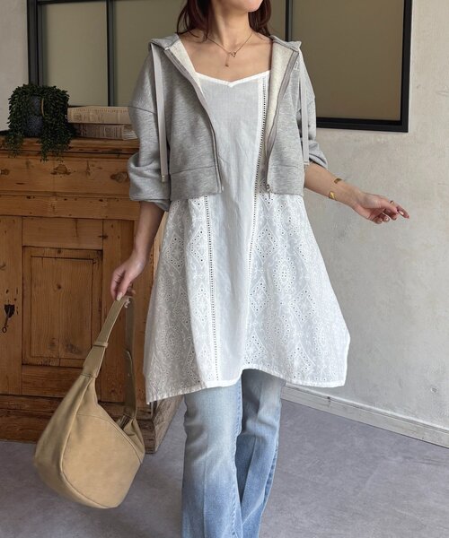 Thevon(ゼボン)の「コットンレースキャミチュニック(チュニック・レディース・オフホワイト/ブラック・FREE)」の12枚目の写真