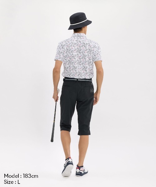 le coq sportif GOLF(ルコックスポルティフゴルフ)の「【le coq sportif GOLF】吸汗速乾/高通気/UV CUT(UPF50+)/遮熱/ストレッチ/消臭 LCSモノグラム柄半袖ポロシャツ ゴルフウェア(ポロシャツ・メンズ・ホワイト/ネイビー・L/XL/3L/M)」の10枚目の写真
