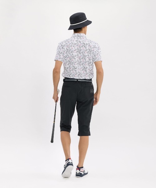 le coq sportif GOLF(ルコックスポルティフゴルフ)の「【le coq sportif GOLF】吸汗速乾/高通気/UV CUT(UPF50+)/遮熱/ストレッチ/消臭 LCSモノグラム柄半袖ポロシャツ ゴルフウェア(ポロシャツ・メンズ・ホワイト/ネイビー・L/XL/3L/M)」の4枚目の写真