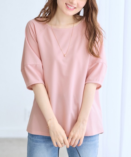 alotta(アロッタ)の「ランタンスリーブカットソー(Tシャツ/カットソー・レディース・グレイッシュブルー/グレイッシュベージュ/ブラック/レッド/ピンク/ネイビー・LL/L/M)」の16枚目の写真