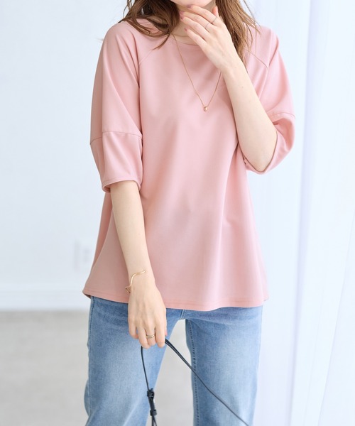 alotta(アロッタ)の「ランタンスリーブカットソー(Tシャツ/カットソー・レディース・グレイッシュブルー/グレイッシュベージュ/ブラック/レッド/ピンク/ネイビー・LL/L/M)」の17枚目の写真