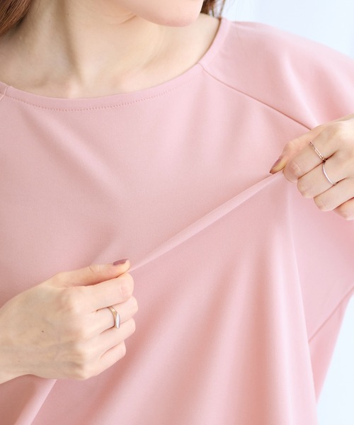 alotta(アロッタ)の「ランタンスリーブカットソー(Tシャツ/カットソー・レディース・グレイッシュブルー/グレイッシュベージュ/ブラック/レッド/ピンク/ネイビー・LL/L/M)」の22枚目の写真