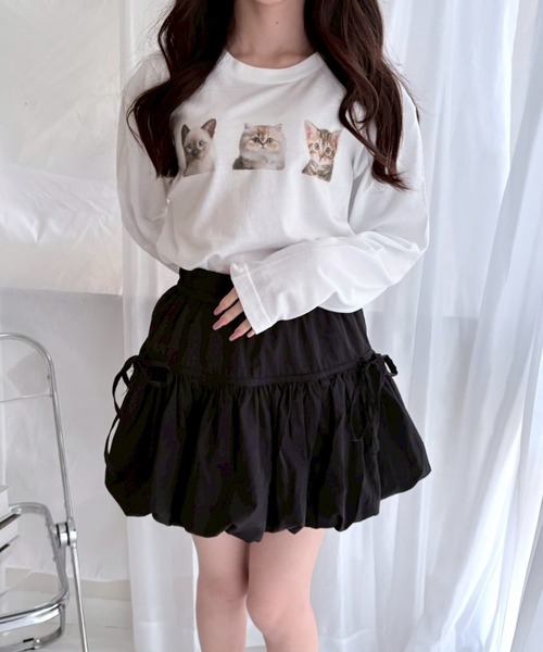 etta(エタ)の「子猫モチーフロンT/長袖Tシャツ(Tシャツ/カットソー・レディース・A・MEDIUM)」の1枚目の写真