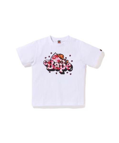 A BATHING APE(アベイシングエイプ)の「ABC SAKURA CAMO MILO ON BAPE TEE(Tシャツ/カットソー・キッズ・ホワイト・130/90/100/110)」の1枚目の写真