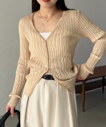 CAPRICIEUX LE'MAGE | バイカラーリブカーディガン(カーディガン/ボレロ)