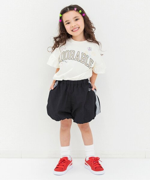 BREEZE（ブリーズ）の「刺繍フリルTシャツ（Tシャツ/カットソー・キッズ・オフホワイト/ブラック・140/130/120/110/100/90/80）」の5枚目の写真