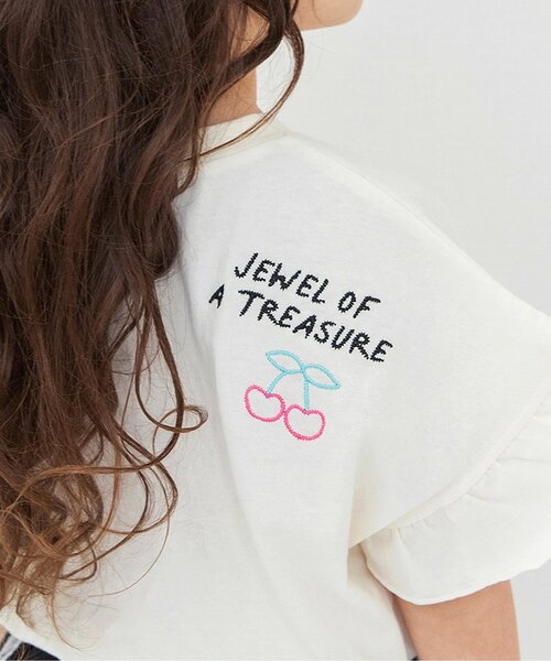 BREEZE（ブリーズ）の「刺繍フリルTシャツ（Tシャツ/カットソー・キッズ・オフホワイト/ブラック・140/130/120/110/100/90/80）」の8枚目の写真
