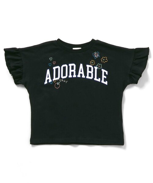 BREEZE（ブリーズ）の「刺繍フリルTシャツ（Tシャツ/カットソー・キッズ・オフホワイト/ブラック・140/130/120/110/100/90/80）」の11枚目の写真