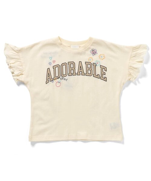 BREEZE（ブリーズ）の「刺繍フリルTシャツ（Tシャツ/カットソー・キッズ・オフホワイト/ブラック・140/130/120/110/100/90/80）」の14枚目の写真