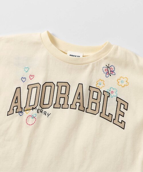 BREEZE（ブリーズ）の「刺繍フリルTシャツ（Tシャツ/カットソー・キッズ・オフホワイト/ブラック・140/130/120/110/100/90/80）」の17枚目の写真