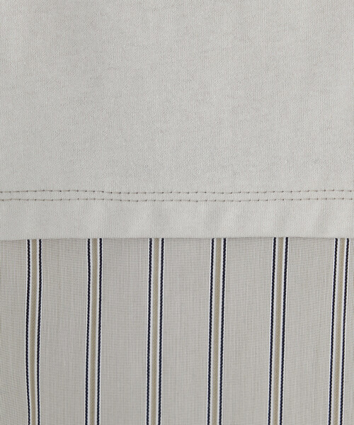 ONIGIRI（オニギリ）の「ドビーストライプ バックフレアＴシャツ（Tシャツ/カットソー・レディース・カーキ/ベージュ・FREE）」の21枚目の写真