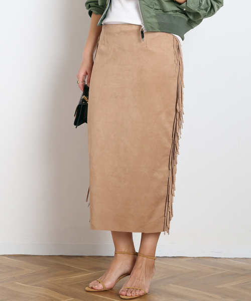 Couture d'adam(クチュールドアダム)の「【COUTURE D'ADAM/クチュールドアダム】Suede fabiric Ranch Skirt(スカート・レディース・ベージュ・FREE)」の3枚目の写真