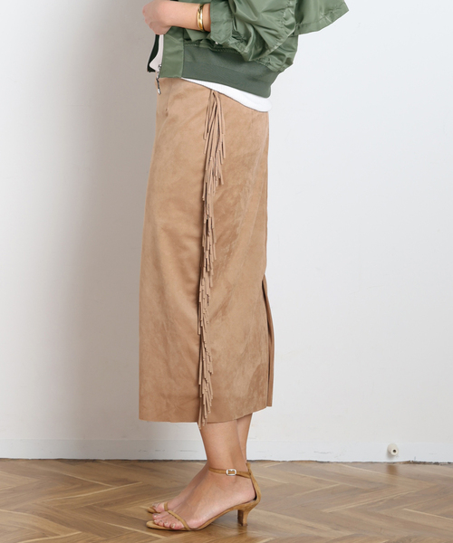 Couture d'adam(クチュールドアダム)の「【COUTURE D'ADAM/クチュールドアダム】Suede fabiric Ranch Skirt(スカート・レディース・ベージュ・FREE)」の4枚目の写真