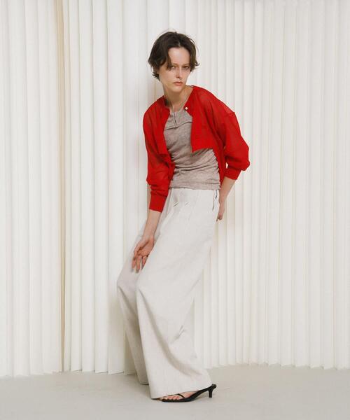 LAATO（ラート）の「sheer cardigan（カーディガン/ボレロ・レディース・キャメル/レッド・FREE）」の6枚目の写真