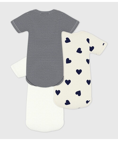 PETIT BATEAU(プチバトー)の「半袖ボディ3枚組(ロンパース・キッズ・その他1・6MONTH/12MONTH/18MONTH/24MONTH)」の2枚目の写真