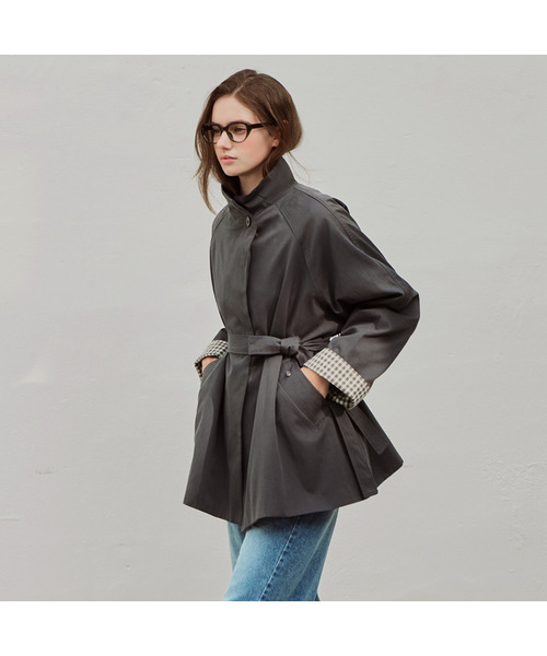 SLOWLOLLI(スローローリ)の「A line half jacket_2 Colors(その他アウター・レディース・チャコールグレー/Beige・FREE)」の2枚目の写真