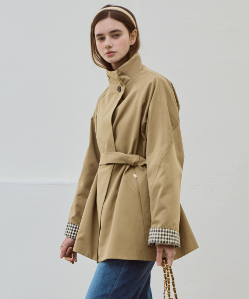 SLOWLOLLI(スローローリ)の「A line half jacket_2 Colors(その他アウター・レディース・チャコールグレー/Beige・FREE)」の8枚目の写真