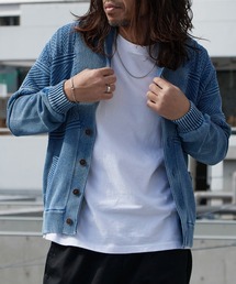 WP WESTPOINT（ダブルピーウエストポイント）の「WP WESTPOINT/ダブルピー ウエストポイント 限定 ショールカラーインディゴニットジャケット 切り替え Vネック 2026年春夏（カーディガン/ボレロ）」