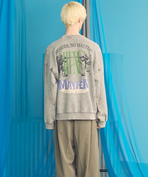 MAISON SPECIAL(メゾンスペシャル)の「《UNISEX》【Hypnose Association for MAISON SPECIAL】「STAR」Prime-Over Crew Neck Sweatshirt/「スター」 プライムオーバークルーネックスウェット【MAISON SPECIAL/メゾンスペシャル】(スウェット・メンズ・ブラック/ライトグレー・0/1/2)」の10枚目の写真