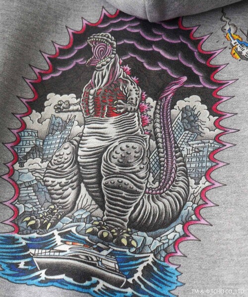 Subciety(サブサエティ)の「SHIN GODZILLA 2016 hoodie(ベスト・メンズ・グレー/ブラック・MEDIUM/LARGE/X-LARGE)」の6枚目の写真