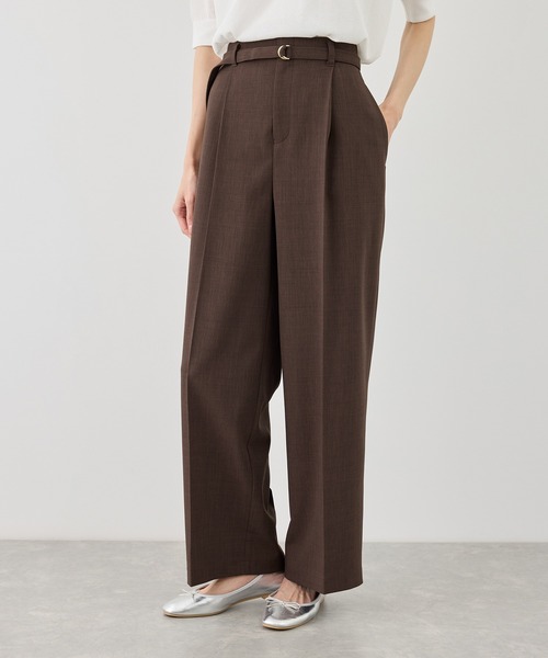 ROPE' PICNIC(ロペピクニック)の「カナパ ベルト付きワイドパンツ/セットアップ対応・UV・抗菌防臭・接触冷感(その他パンツ・レディース・ダークブラウン/ベージュ系その他2/グレー/ネイビー/グリーン系その他/ベージュ・X-SMALL/XL/L/M/S)」の2枚目の写真