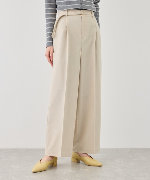 ROPE' PICNIC(ロペピクニック)の「カナパ ベルト付きワイドパンツ/セットアップ対応・UV・抗菌防臭・接触冷感(その他パンツ・レディース・ダークブラウン/ベージュ系その他2/グレー/ネイビー/グリーン系その他/ベージュ・X-SMALL/XL/L/M/S)」の3枚目の写真