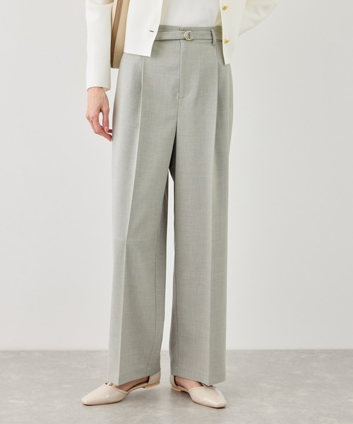 ROPE' PICNIC(ロペピクニック)の「カナパ ベルト付きワイドパンツ/セットアップ対応・UV・抗菌防臭・接触冷感(その他パンツ・レディース・ダークブラウン/ベージュ系その他2/グレー/ネイビー/グリーン系その他/ベージュ・X-SMALL/XL/L/M/S)」の5枚目の写真