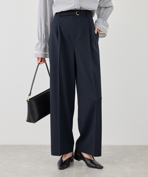 ROPE' PICNIC(ロペピクニック)の「カナパ ベルト付きワイドパンツ/セットアップ対応・UV・抗菌防臭・接触冷感(その他パンツ・レディース・ダークブラウン/ベージュ系その他2/グレー/ネイビー/グリーン系その他/ベージュ・X-SMALL/XL/L/M/S)」の6枚目の写真