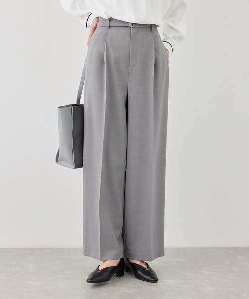 ROPE' PICNIC(ロペピクニック)の「カナパ ベルト付きワイドパンツ/セットアップ対応・UV・抗菌防臭・接触冷感(その他パンツ・レディース・ダークブラウン/ベージュ系その他2/グレー/ネイビー/グリーン系その他/ベージュ・X-SMALL/XL/L/M/S)」の9枚目の写真