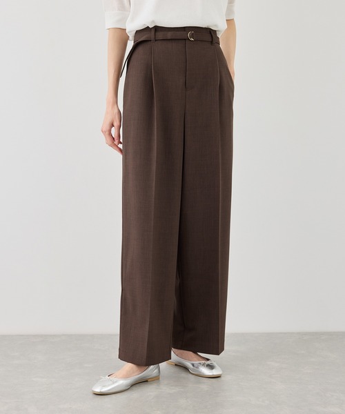 ROPE' PICNIC(ロペピクニック)の「カナパ ベルト付きワイドパンツ/セットアップ対応・UV・抗菌防臭・接触冷感(その他パンツ・レディース・ダークブラウン/ベージュ系その他2/グレー/ネイビー/グリーン系その他/ベージュ・X-SMALL/XL/L/M/S)」の14枚目の写真