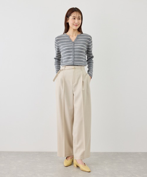 ROPE' PICNIC(ロペピクニック)の「カナパ ベルト付きワイドパンツ/セットアップ対応・UV・抗菌防臭・接触冷感(その他パンツ・レディース・ダークブラウン/ベージュ系その他2/グレー/ネイビー/グリーン系その他/ベージュ・X-SMALL/XL/L/M/S)」の16枚目の写真