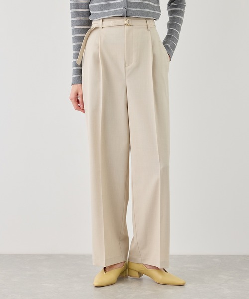 ROPE' PICNIC(ロペピクニック)の「カナパ ベルト付きワイドパンツ/セットアップ対応・UV・抗菌防臭・接触冷感(その他パンツ・レディース・ダークブラウン/ベージュ系その他2/グレー/ネイビー/グリーン系その他/ベージュ・X-SMALL/XL/L/M/S)」の17枚目の写真